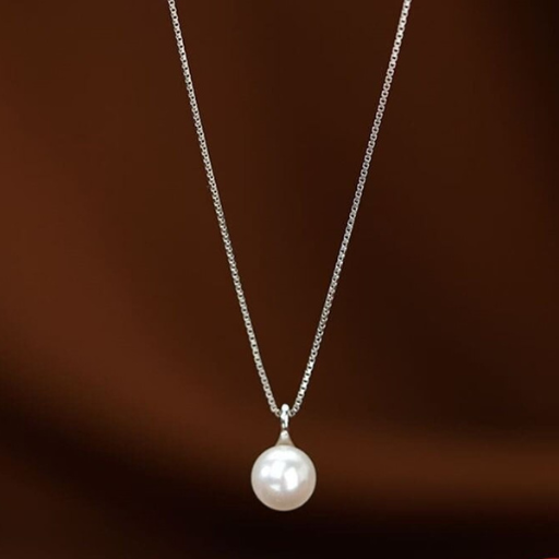 Colar em Prata e Pingente de Pérola - Lux