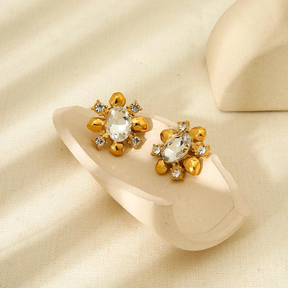 Brinco Flor Brilhante - Lux