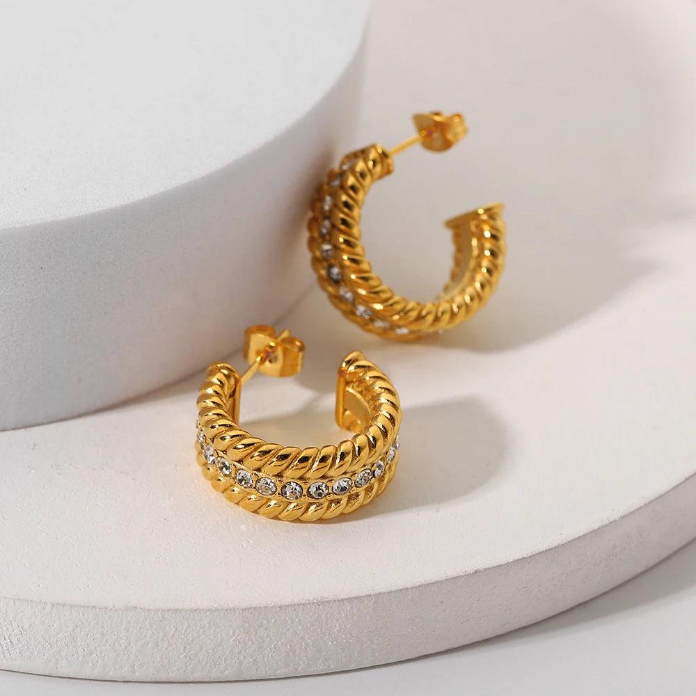 Brinco Zirconia Dourado - Lux