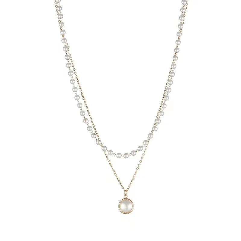 Colar de Pérola Branca Multicamadas Retro - Lux