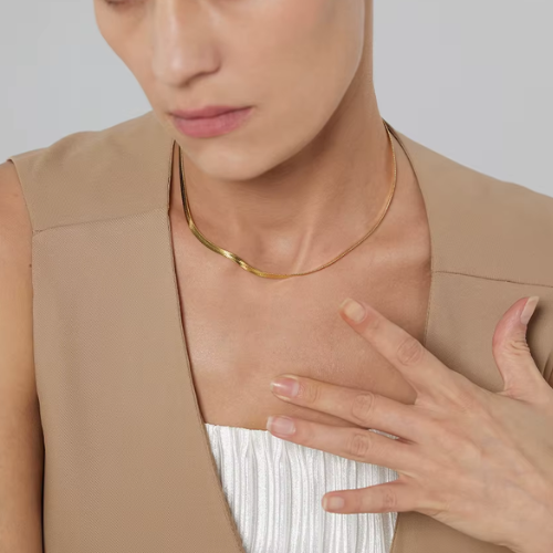 Colar Malha Cirelle Banhado ouro 18K - Lux