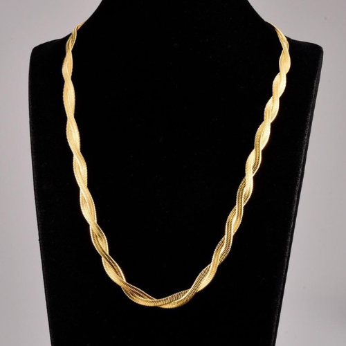 Colar Trançado 2 Camadas Banhado a Ouro 18k - Lux