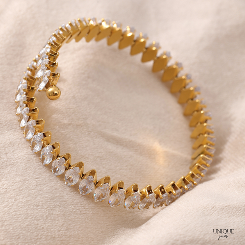 Pulseira Ajustável com Cristais de Zircônia - Lux