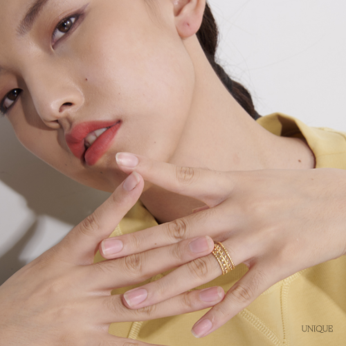 Anel Dourado Folha Ajustável - Lux