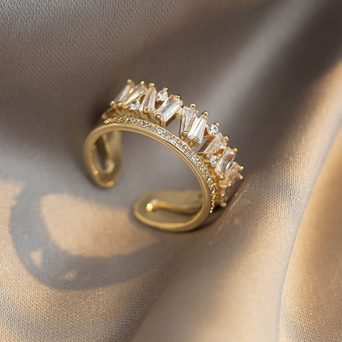 Anel Duplo com Cristais de Zircônia - Lux