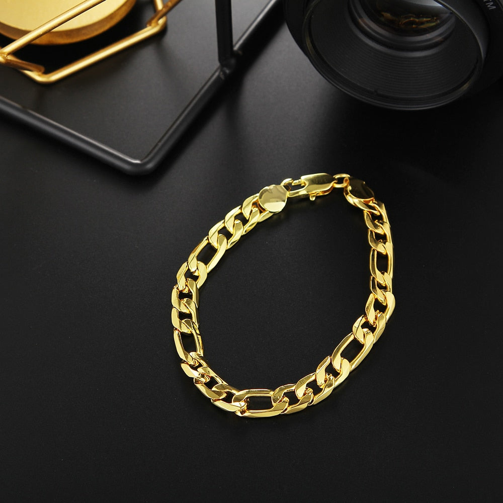 Pulseira de Elos Masculina Banhada a Ouro 18K - Lux