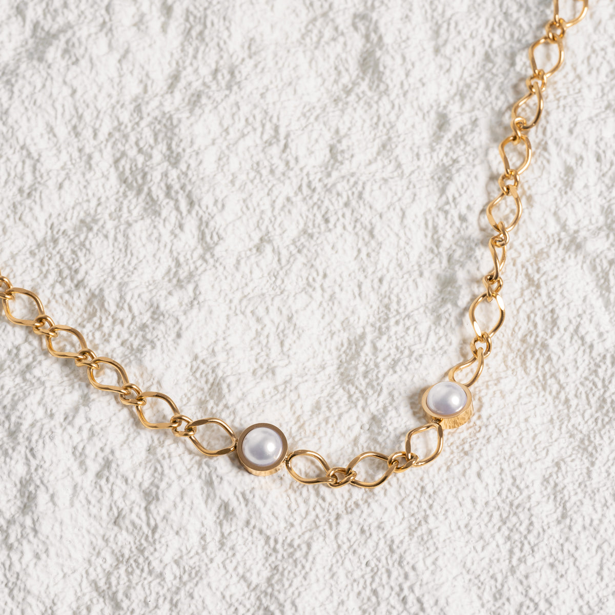 Colar de Pérola em Cadeias Banhado a Ouro 18K - Lux