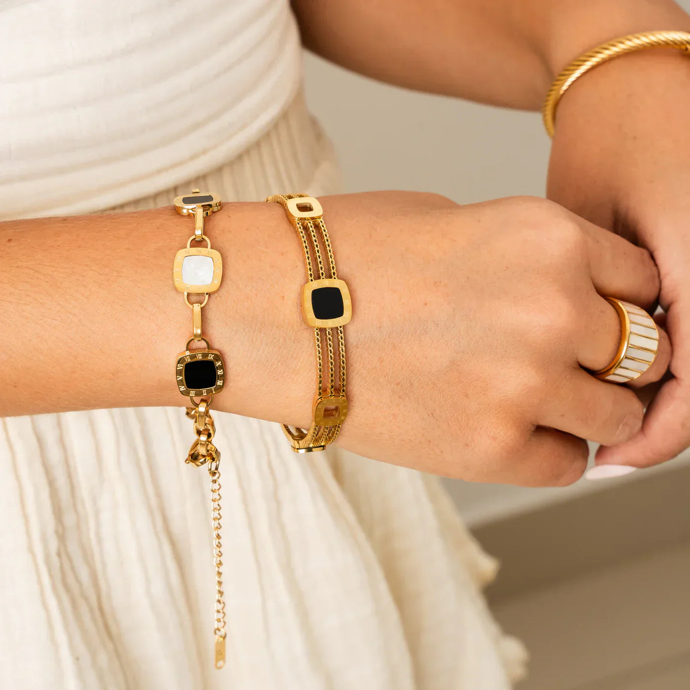 Pulseira Pingente Quadrado - Lux