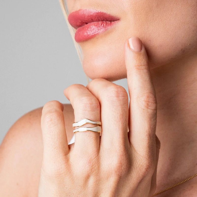 Anel Mármore Ajustável 18k - Lux