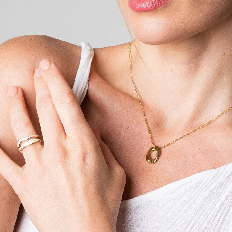 Anel Mármore Ajustável 18k - Lux