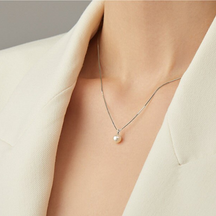 Colar em Prata e Pingente de Pérola - Lux