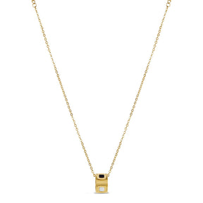 Colar de Pedra Monocrômico Banhado a Ouro 18K - Lux