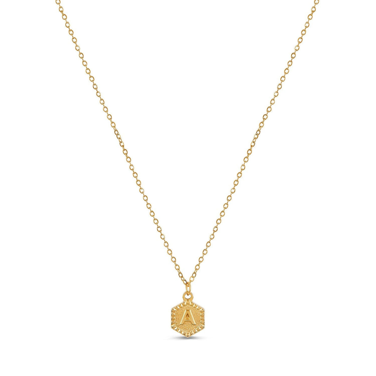 Colar Inicial Hexagonal Banhado a Ouro 18k - Lux