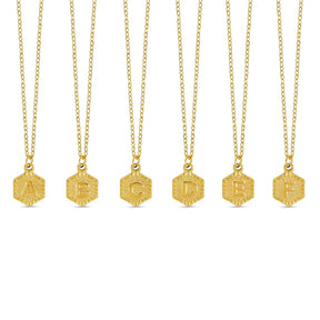Colar Inicial Hexagonal Banhado a Ouro 18k - Lux