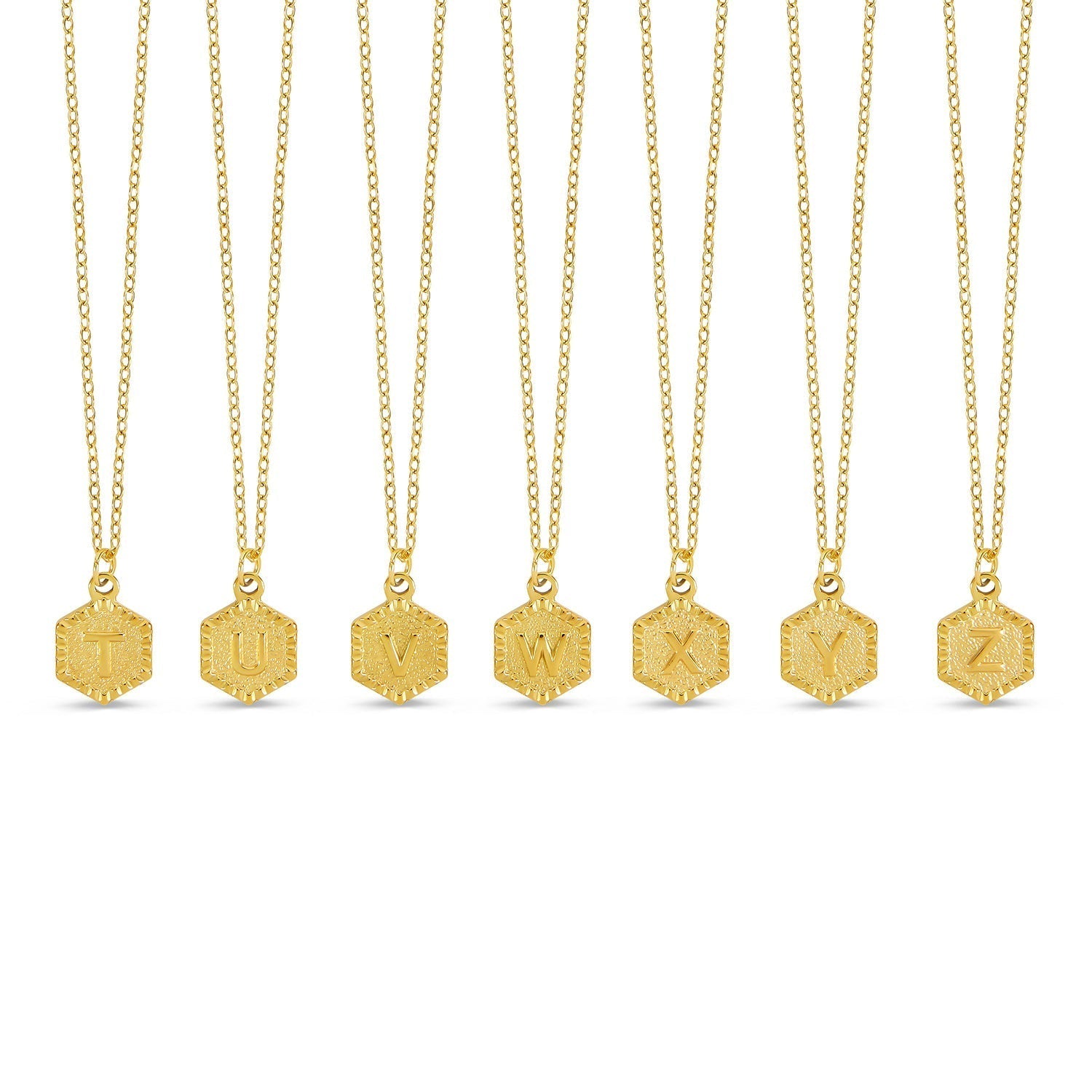 Colar Inicial Hexagonal Banhado a Ouro 18k - Lux