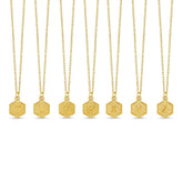 Colar Inicial Hexagonal Banhado a Ouro 18k - Lux