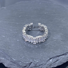 Anel Design Geométrico Incrustado - Lux