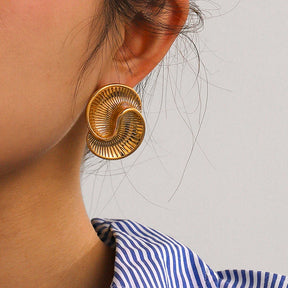 Brinco Espiral Vintage Banhado a Ouro