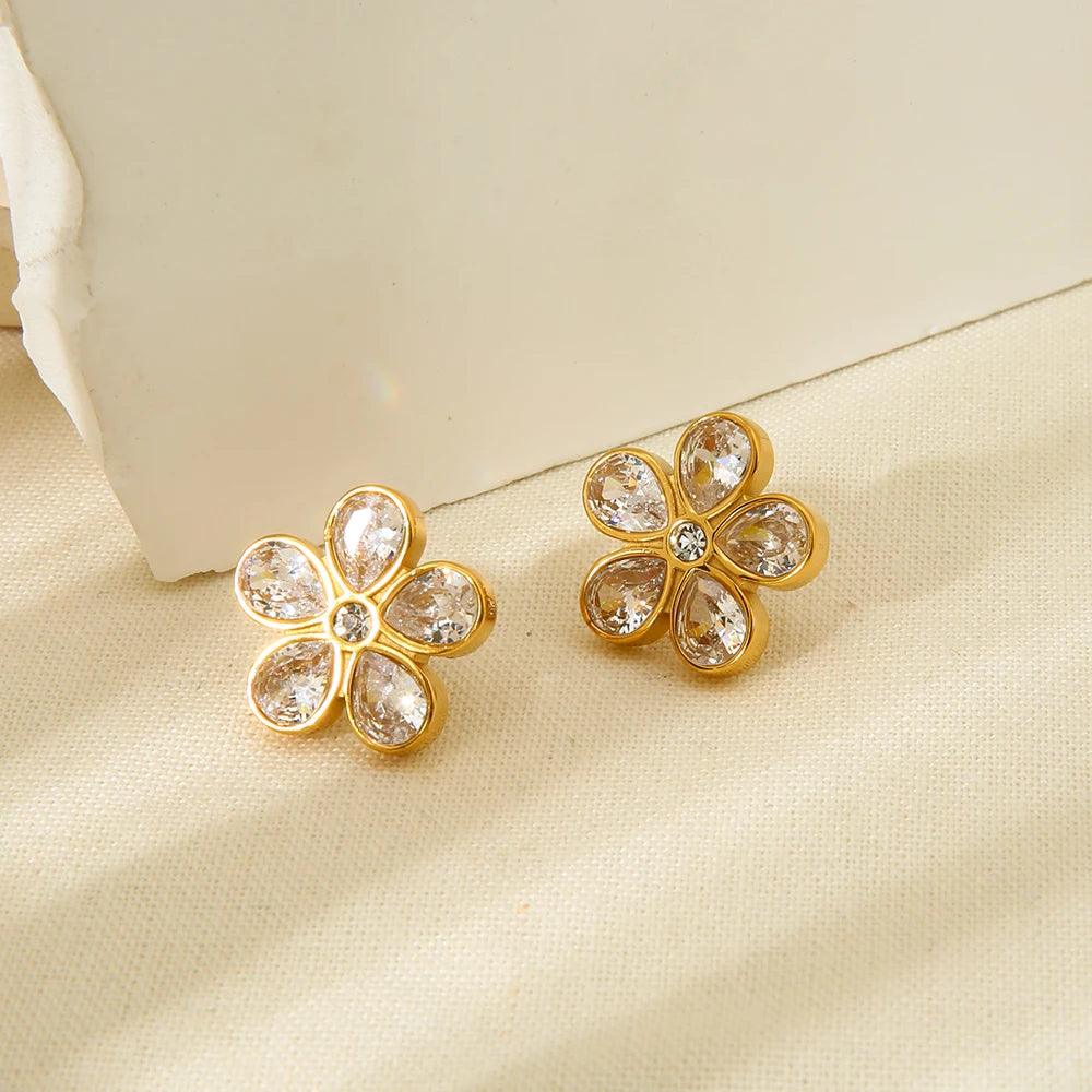 Brinco Flor Zirconia - Lux