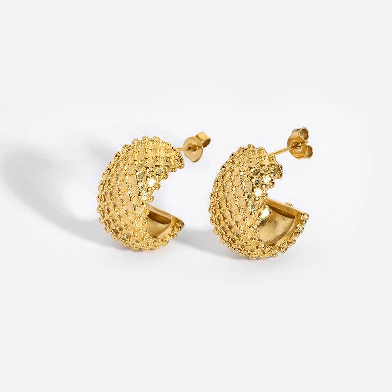 Brinco Texturizado C-Shape - Lux