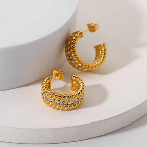 Brinco Zirconia Dourado - Lux