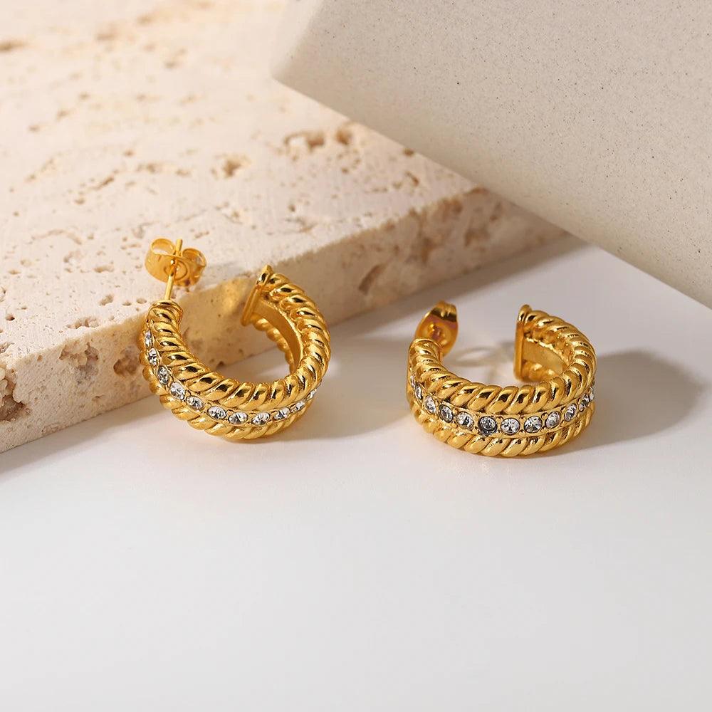 Brinco Zirconia Dourado - Lux