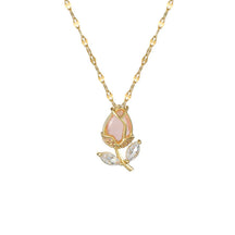 Colar Rosa Cravejada com Zircônia 18K - Lux
