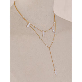 Colar de Pérolas Naturais com Cadeia Dupla - Lux