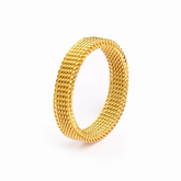 Anel Malha Banhado a Ouro 18K - Lux