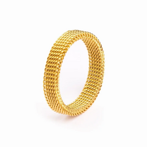 Anel Malha Banhado a Ouro 18K - Lux