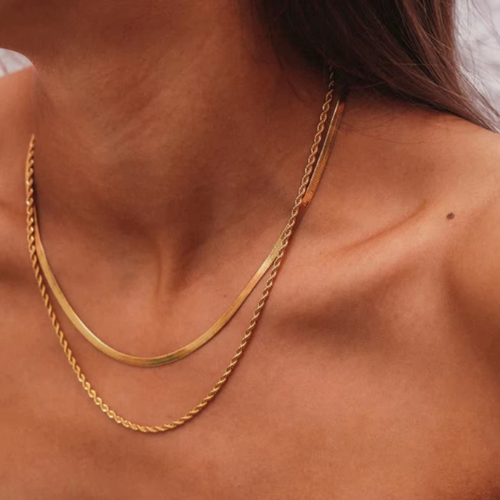 Colar Duplo Lunelle Banhado Ouro 18K - Lux