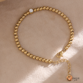 Pulseira Dourada com Cristal