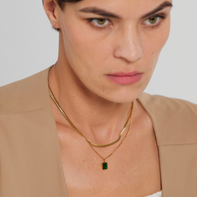 Colar Duplo com Pingente Cristal de Zircônia - Lux