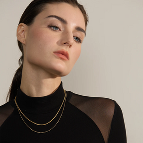 Colar Duplo Dourado Texturizado - Lux