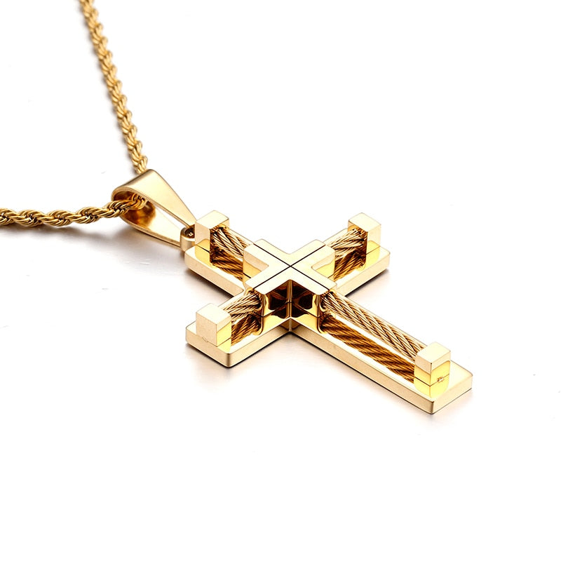 Corrente com Crucifixo Banhado a Ouro 18k - Royal Blink