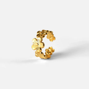 Anel Ajustável Flor Banhado a Ouro - Lux