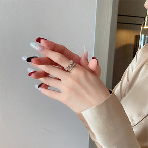 Anel Duplo com Cristais de Zircônia - Lux