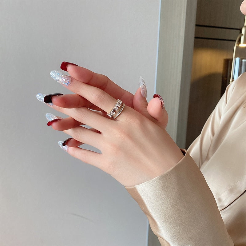 Anel Duplo com Cristais de Zircônia - Lux