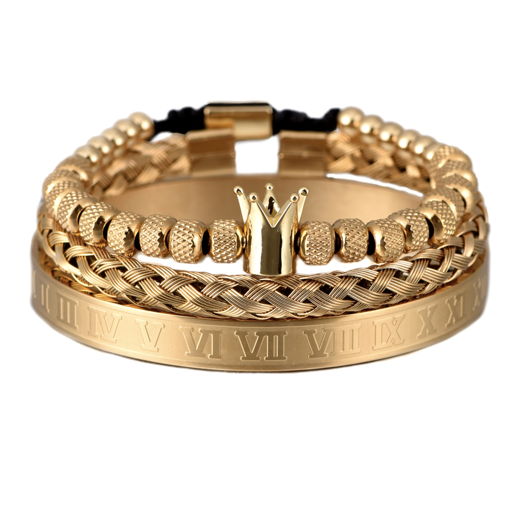 Pulseira Roman King Banhada a Ouro 18k