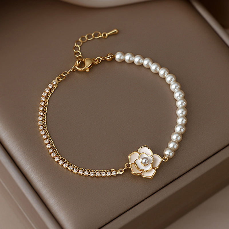 Pulseira Camélia Flor Pérola - Lux