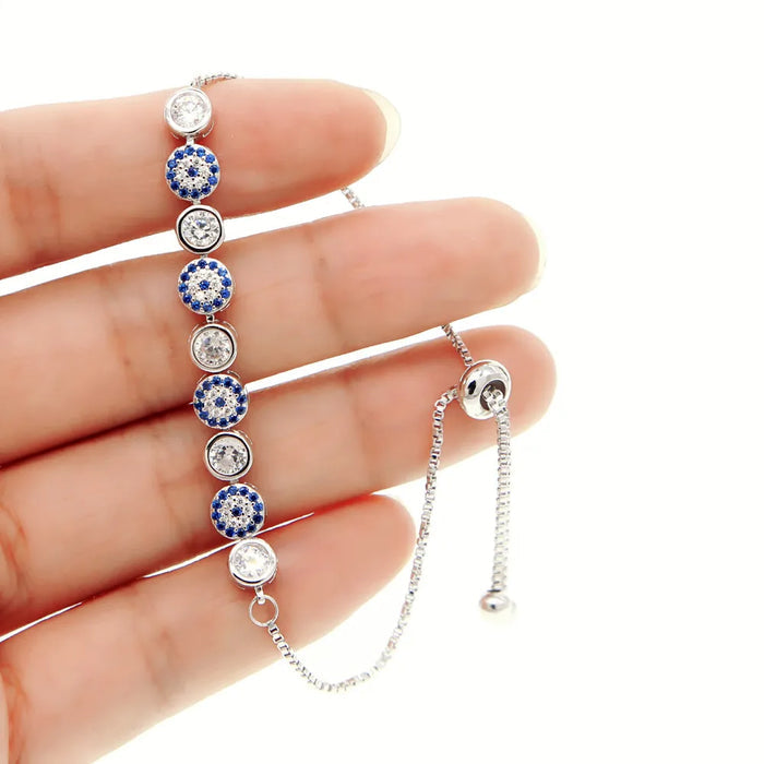 Pulseira Olho Grego Cravejada de Cristais - Lux
