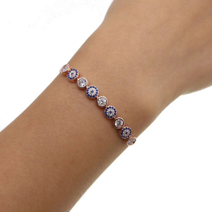 Pulseira Olho Grego Cravejada de Cristais - Lux