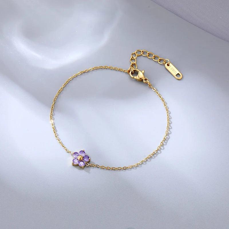 Pulseira Zircônia Flor - Lux