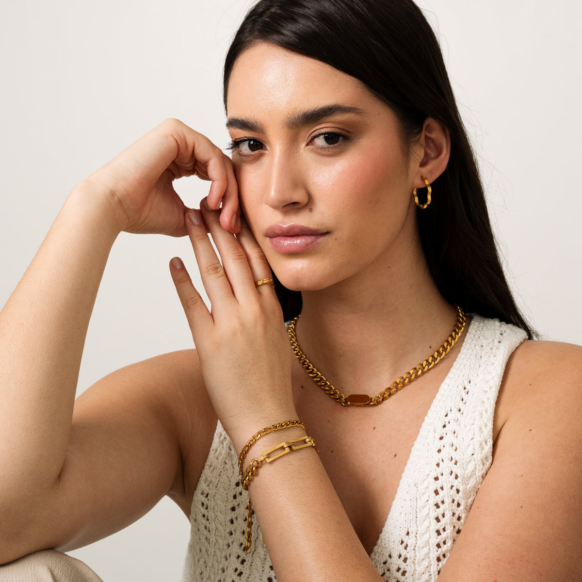 Pulseira em Elos Banhado a Ouro 18k - Lux