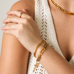 Pulseira em Elos Banhado a Ouro 18k - Lux