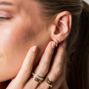 Anel Mosaico com Zircônia Banhado a Ouro 18K - Lux