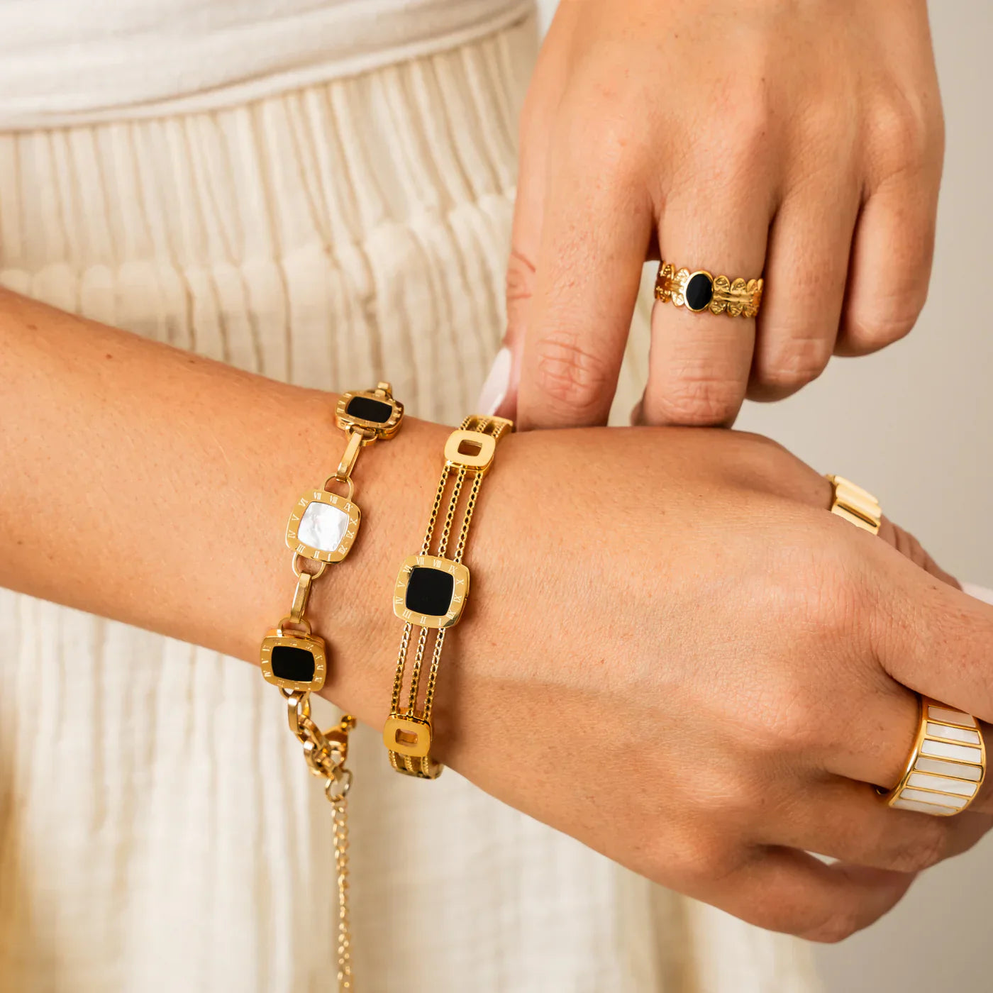 Pulseira Pingente Quadrado - Lux