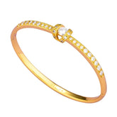 Pulseira de Ouro 24K com Fivela e Cristais