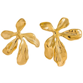 Brinco Dourado Flor Banhado a Ouro