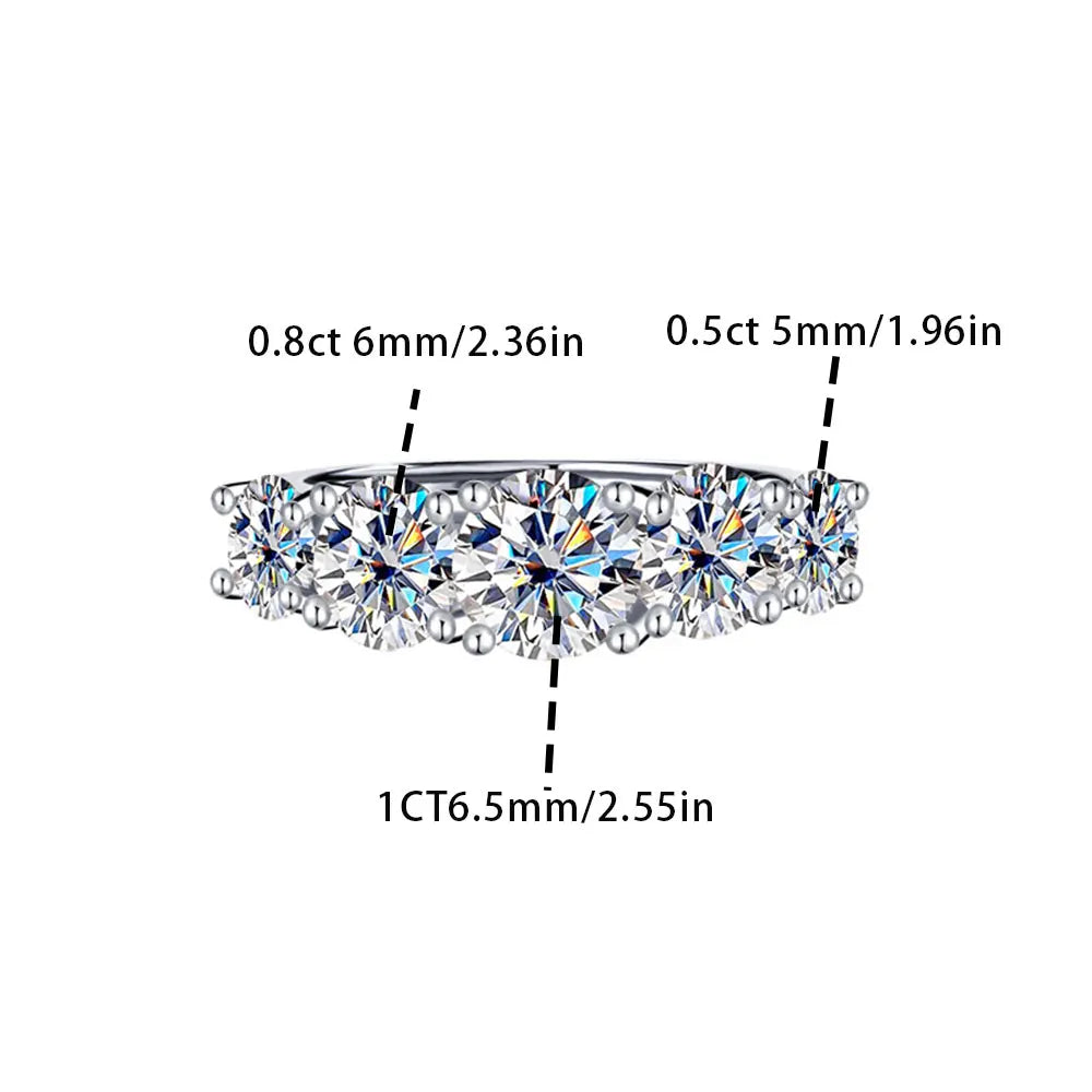 Anel Romântico de Moissanite em Prata 925 - Elegância Clássica